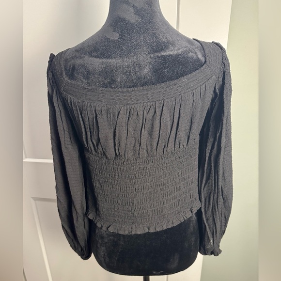 All saints tia top balloon sleeves black square neck NWT - Picture 4 of 9